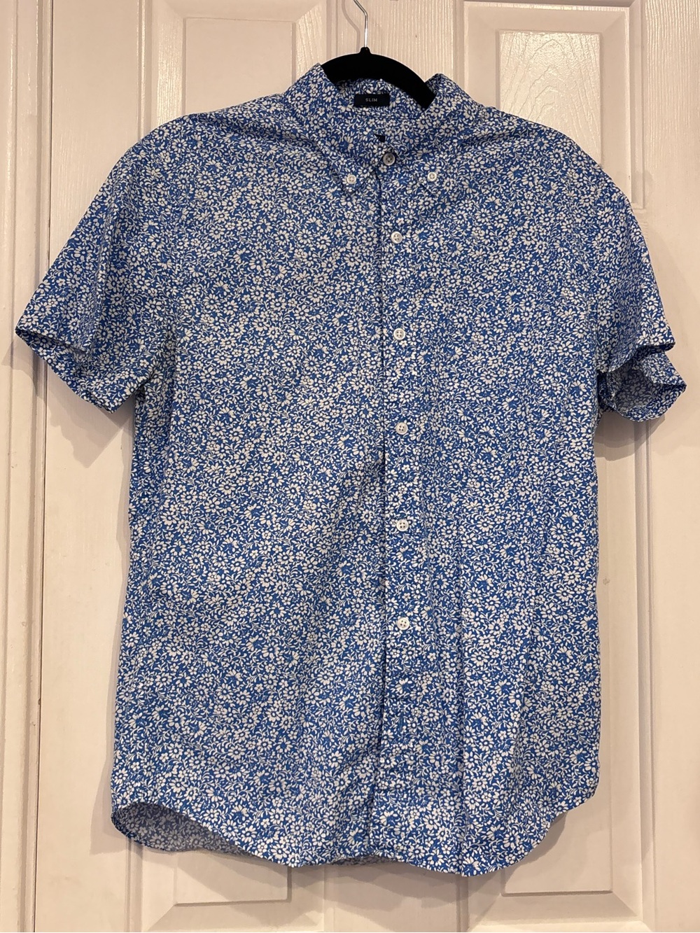 Men's J. Crew Short-Sleeve Button-Up Shirt - Blue Floral
